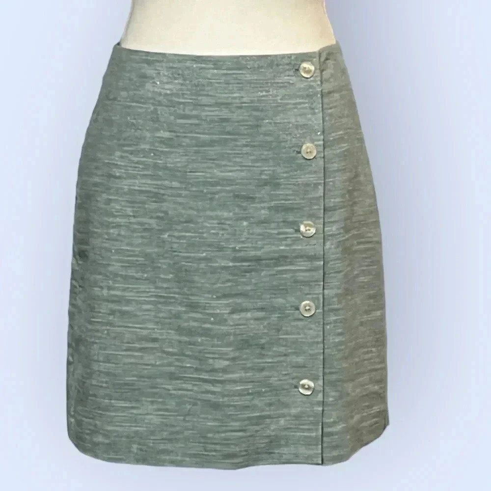 LOFT size 10 back zip linen blend lined skirt with sparkle ✨ NWT
